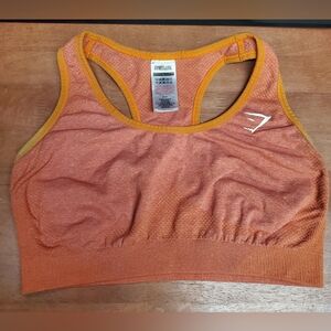 GYMSHARK Vital Sports Bra Orange Marl Size L